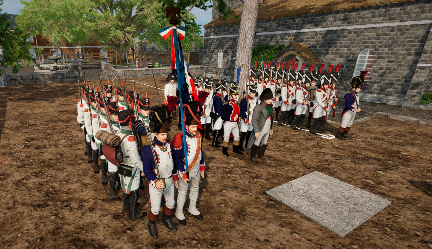 Formation du régiment près de l'église